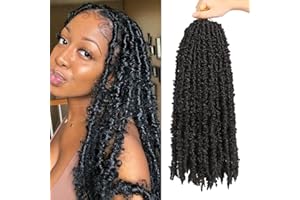 Xtrend 20 pouces Black Butterfly Locs CROCHET CHEILS Long Faux Locs Crochet Pré-boucle Traids Synthétiques Softs Locs Fomen 6Packs 10 Strands/Pack 1B#