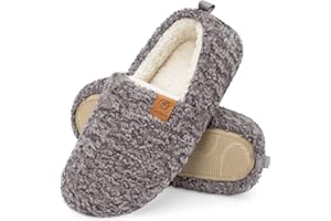 EverFoams Women's Fuzzy Full Slippers Soft Comfy Faux Shearling Memory Foam Indoor House Shoes