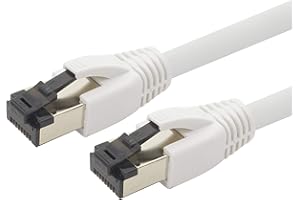 1ATTACK.DE Câble réseau Cat 8 de 7,5 m Câble CAT8 blanc - 1 pièce Cat.8 Lan 2000 MHz 40 Gbit s 40GBase-T Poe+ câble patch Câble Ethernet LSZH - 1 x 7,5 mètres blanc