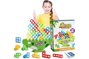Lktvys kids games, Tetra Tower Balance Game, 64 PCS Stacking Game, Engaging Board Games Kids and Games for Adults, Kids Building Games, Great for Building Patience and Focus