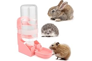 Diyife Butelka do picia dla zwierząt domowych, 500 ml, [dno/zawieszenie] małe zwierzątko, automatyczny dozownik wody, zdejmowany i łatwy do czyszczenia, dla chomików, królików, szynszyli, jeży