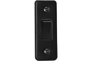 Varilight Single Light Switch 2-Way - Architrave Matt Black With Black Rocker