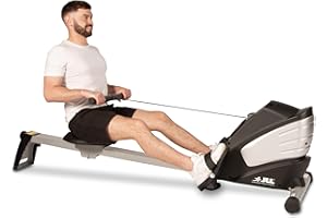 JLL FITNESS JLL Folding Magnetic Rowing Machine – Compact Home Rower with Adjustable Resistance, Quiet Operation, Easy-Glide Wheels, Upright Tilt-to-Store Design, Ideal for Flats and Small Spaces