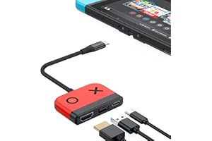 RREAKA Switch Dock for Nintendo Switch OLED, 3 in 1 Switch TV Adapter with 4K HDMI, USB 3.0 Port, Type C 100W Charging, Portable Switch Docking Station Travel, for Samsung Dex S24, MacBook