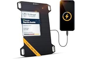 Sunnybag® Leaf MINI 2.0 Solarpanel [Ultraleicht & Kompakt!] – Solarladegerät (Wasserfest & Robust) – Solar Panel mit USB für Wandern, Camping & Outdoor – ideal mit Powerbank nutzbar (5W Leistung)