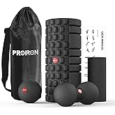 PROIRON Foam Roller Set 5 in 1 Deep Tissue Muscle Massage, Trigger Point Massage Roller, Lacrosse Ball, Mini Roller, Peanut B