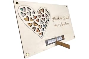 ‎G U T H E LIFESTYLE Geldgeschenk Hochzeit Herz aus Holz | Einzigartiges Hochzeitsgeschenk für Brautpaar | Paargeschenk | Hochzeits-Geldgeschenk | Flitterwochen-Geschenk | Personalisierbar im Reagenzglas