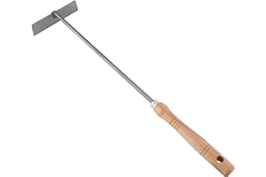 KAMINO-FLAM Kamino–Flam – Atizador de carbón (45 cm, acero y madera), Atizador con mango para chimeneas, estufas, barbacoas, para recoger cenizas – resistente a altas temperaturas – color plata/beis