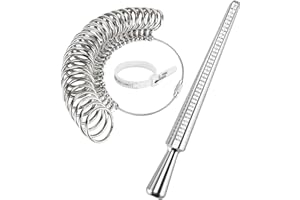 DDSHUN Ring Sizer UK Ring Measurement Tool, Aluminum Ring Mandrel Dual Size Measuring Finger Gauge A-Z Metal Steel Jewellery Tool Measure Scales Kit for Women Men Rings