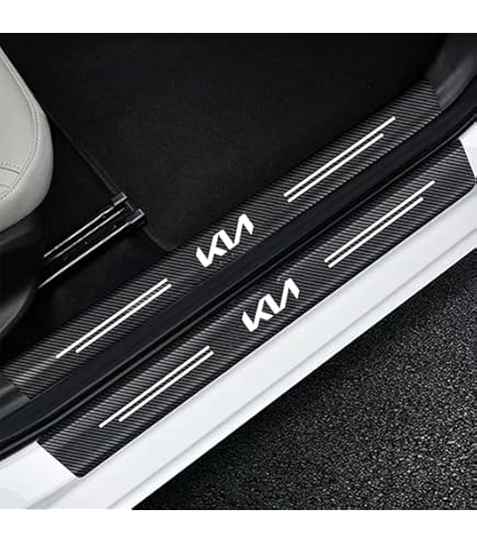 Battitacco Adesivo Per Auto Fibra Carbonio Auto 4 Adesivi In Fibra Di Carbonio Per Davanzali Auto - Anti-Graffio Con Logo Personalizzato Protezione Davanzale Portiera Battitacco Per Porte Auto