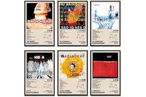 KUNYOS A Set Of 6 Radiohead (Unframed) Poster Album Cover Band Posters Music Canvas Posters 08x12inch(20x30cm) Style-2