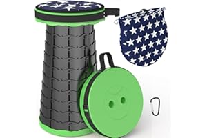 ALEVMOOM Sgabello Pieghevole Portatile, Sgabello Telescopico Portatile Sgabello da Campeggio Carico Massimo 440lb Pieghevole Aggiornato Sgabelli Pieghevoli Regolabili per Viaggi all'aperto