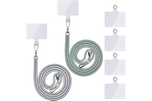 Linkbro Uniwersalny łańcuszek na telefon komórkowy do zawieszenia na szyi, regulowany i zdejmowany, czarny