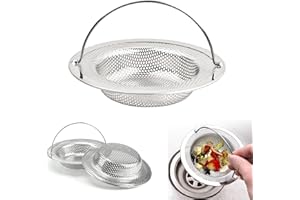 HOKYYCC 〖Verstärkte〗abflusssieb 3 Stück，spülbecken sieb Mit Griff，Verstopfungssicherer Abflussfilter für die Küchenspüle，Geeignet für Küchenspüle, Badezimmer, Waschbecken, Badewanne