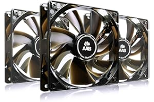 AABCOOLING Super Silent R12 - Un Silencioso y Muy Efectivo Ventilador 120mm con 9V Adaptador, Ventiladores PC, Fan Cooler, Ventilador de Portatil, 64,5 m3/h, 1200 RPM - 3 Piezas 8,8 dB (A)