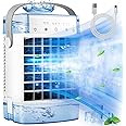 Portable Air Conditioner,5 in 1 Air Cooler,Mini Mobile Air Conditioner,with Spray & Colorful Night Light Timed function Modes Room Cooler,Air Coolers for Home,Office,Bedroom-White