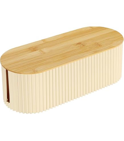 Kabelbox Aus Rattan-Optik - Handgefertigte Kabelmanagement Box Mit Steckdosenleiste | 31,5x13x13 Cm