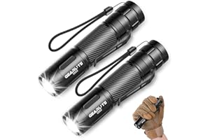GEARLITE Torches LED Super Bright 2Pack, 2000LM LED Torch Rechargeable with 3 Lighting Modes, Long Battery Life, Waterproof Flashlight Zoomable for Power Cuts, Emergency, Camping, Hiking, Outdoor