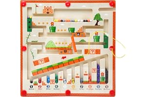 Ballery Magnetic Color and Number Maze, Montessori Colour Sorting Number Counting Game Board, Fine Motor Skills Montessori Toys Educational Toys for 3 4 5 6 Year Olds