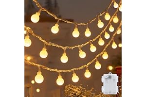 cshare Łańcuch świetlny LED na zewnątrz, 6 m, 40 diod LED, łańcuch świetlny z timerem, wodoszczelność IP65, do ogrodu, na kemping, Boże Narodzenie, do dekoracji wewnątrz i na zewnątrz, ciepła biel