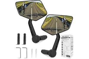 Txeouse Specchietto Retrovisore Bici,Specchietto Bici,HD Specchio Convesso,360° Girevole Regolabile Specchietti Bici per MTB,Bici Elettrica Monopattino Manubrio 15-20 mm (Sinistra+Giusto)