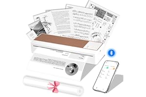 LFPERT P83 stampante portatile a4，stampante termica A4, stampante termica portatile compatibile con iOS e Android, supporto carta termica (210x297 mm) per casa, ufficio, scuola