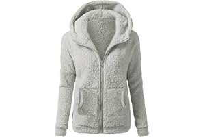 LIKEYIFUTOP Sweat à Capuche Zippé Femme Veste Polaire Pull à Manche Longue AVCE Poche Manteau Polaire Femme Hiver Chaud Chic