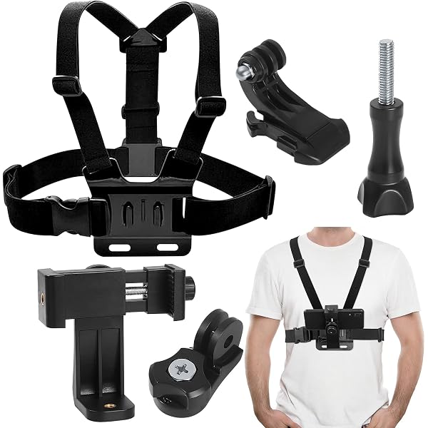 Designo Harnais De Torse Pour Téléphone - Support Universel Caméra D'Action Pour Sports Et Vidéos Mains Libres