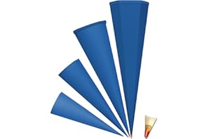 alles-meine.de GmbH Schultüte - Rohling - kräftiges/dunkel BLAU Größenwahl - 35 cm bis 100 cm rund - OHNE Tüll Abschluß - mit/ohne Kunststoffspitze___ Zuckertüte ALLE Gr..