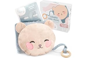 Oli-Melo Alivio de Cólicos y Gases para Bebés - Calor y Frío - Almohadilla de Arcilla para Barriguita y Reflujo - CE Certificado - Mordedera de Madera, Banda de Peluche, Infantes