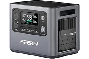 AFERIY New 2025 Portable Power Station 2800W, 2048Wh LiFePO4 Fast Charge in 1.5 H, 220V-240V, UPS, Expandable to 10.24 kWh, Portable Solar Generator for Camping, Home Office, 7-Year Warranty