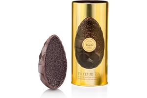 Venchi - Uovo di Cioccolato Chocoviar 75%, Gusto Extra Fondente 75%, con Granella Extra Fondente, con Sorpresa, Senza Glutine, Vegano, 350 gr, Collezione Pasqua, Idea Regalo
