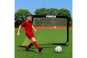 FORZA Square Pop-Up Football Goal [4 Sizes] | Portable Football Training Goal with Carry Bag & Ground Stakes - For All Ages with 5 Second Set Up - Single or Pair