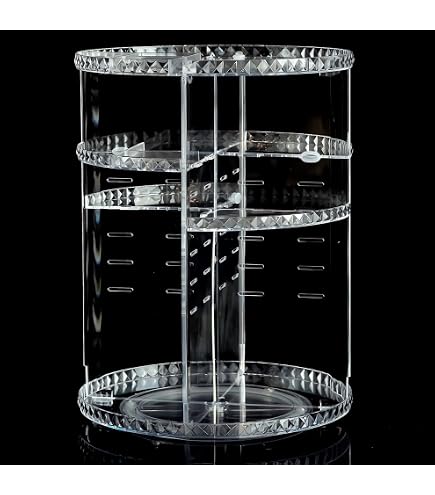 Rangez Votre Salle De Bain : Organisateur De Maquillage Rotatif 360°, Acrylique Transparent - Gain De Place Assuré - 6
