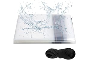 RUCUDIM Plandeka ochronna, przezroczysta plandeka z oczkami, 2 m x 3 m, przezroczysta plandeka do użytku na zewnątrz, wodoszczelna, do ogrodu, na balkon, plac budowy i wybiegu dla zwierząt domowych