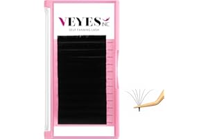 VEYES Extension de Cils Volume Easy Fan 0.05 CC Curl 15-20mm.Extensions de Cils Pour Les Professionnels Cils en, Noir Mat