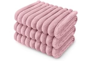 luciphia 3 Piezas de Paquete Mantas para Perros Gatos, Lavables a Máquina Franela Suave y Duradera, Manta para Perro Protección de Coche Cama Sofá Rosa 45_x_75_cm