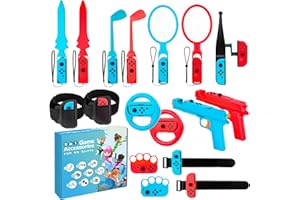 JoyHood Switch Sports Zubehör Set für Switch & OLED, 17 in 1 Family Party Switch Spiele Zubehör Kit für Joy-Con Controller, Geschenke für Kinder & Erwachsene