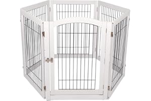 Lords & Labradors White Wooden Puppy Playpen - Six Panel Puppy Safety Pen Suitable For All Breeds
