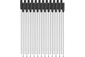 JOVITEC 24 Pièces Recharges de Stylo à Bille Remplaçables Écriture Lisse 4,5 Pouces (11,6 Cm) et 1 mm Pointe Moyenne (Noir)