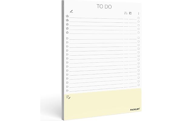 PACKLIST® Liste TO DO pour s'organiser – L'outil Idéal pour Organiser et Prioriser les Tâches, Améliorer la Productivité, Collaborer et Atteindre les Objectifs – DIN A5 / 52 pages
