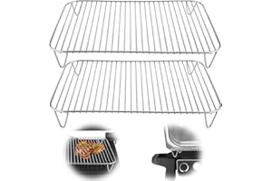 PEUTIER 2pcs Grill Rack for Ninja Woodfire, Stainless Steel Non-Stick Barbecue Cooking Grill Stand Compatible with Ninja Woodfire and Smoker BBQ Camping Picnic Grill Accessories