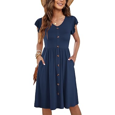 Masrin Sommerkleid Damen – ärmellos, Wickeldesign, Blumenprint, Für Strand, Party & Freizeit