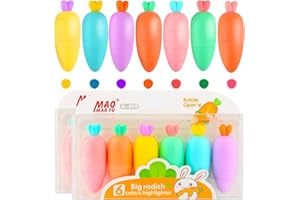 DASHUAIGE 16 Stück Mini Textmarker, Niedliche Karotteform Textliner Stifte Highlighter Pen - 7 Farben Text Marker Stifte, Lustig Schultüte Party Mitgebsel Ostergeschenke für Kinder