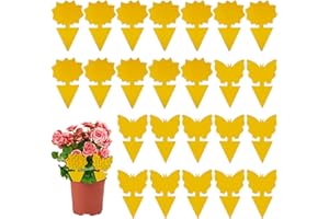 XWCHASA 24 Piezas Trampas Amarillas Insectos Moscas De Doble Cara Trampa, Jardin Planta Trampas, Trampa de Moscas Enchufables, Trampas Adhesivas Insectos para Plantas En Macetas contra Pulgones Mosquitos