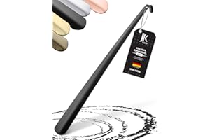 JK Trade® L'original Chausse-pied stable en acier inoxydable de 62 cm | Chausse-pied long en acier inoxydable à tenir debout | Rapide et résistant au dos | Longueur et largeur idéales | Shoe Horn
