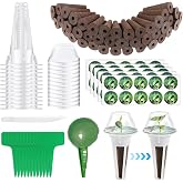 138 Pieces Accessories for Hydroponics Complete Kit with 50 Grow Sponge 12 Hydroponic Pot 12 Labels for Seeder Plants and Oth