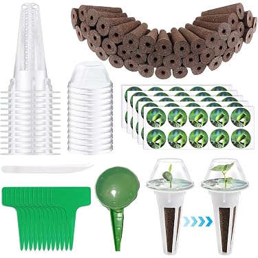 Kit Idroponico Completo – 50 Spugne, 50 Cestelli, 50 Coperchi E 50 Etichette – Perfetto Per Far Germogliare Semi E Coltivare Ortaggi, Erbe E Fiori