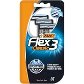 BIC Flex 3 Blister 3-Piece Blister (3 Blades) ، 3 Blades التي يمكن أن تتحرك بشكل مستقل ، لعب الرأس ، Aloe Vera