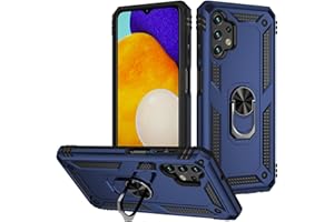 Fetrim Funda para Galaxy A13 4G, Carcasa Shock Absorción de con Anillo de rotación Soporte para Samsung Galaxy A13 4G Azul Marino